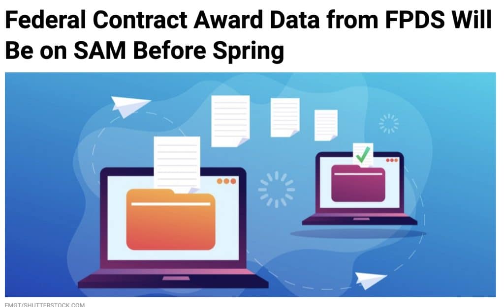 FPDS Federal Contract Award Data to be on beta.sam before Spring