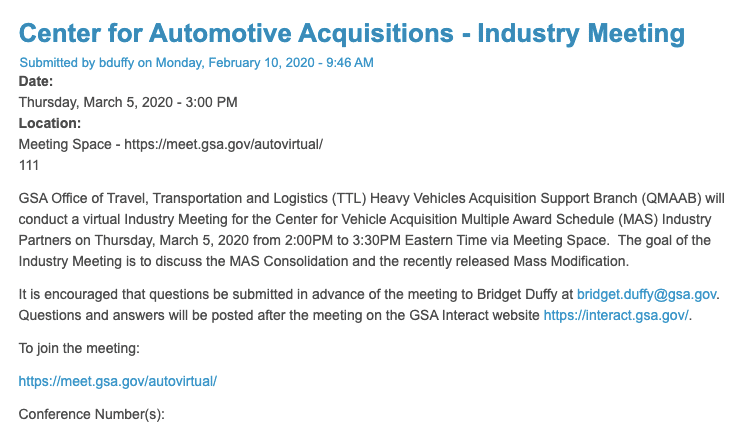 Automotive Acquisition Industry Day by GSA