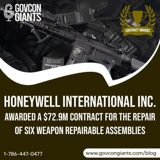 Honeywell International Inc. Awarded a $72.9M Contract For the Repair Of Six Weapon Repairable Assemblies