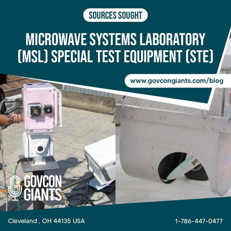 SOURCES SOUGHT: Microwave Systems Laboratory (MSL) Special Test Equipment (STE)