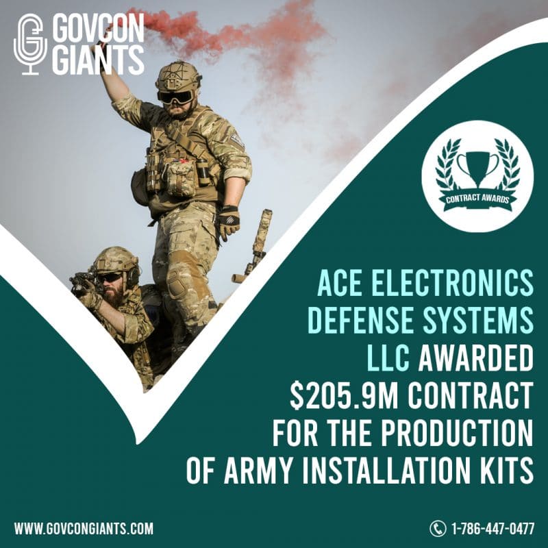 ACE Electronics Defense Systems LLC awarded $205.9M contract for the production of Army installation kits