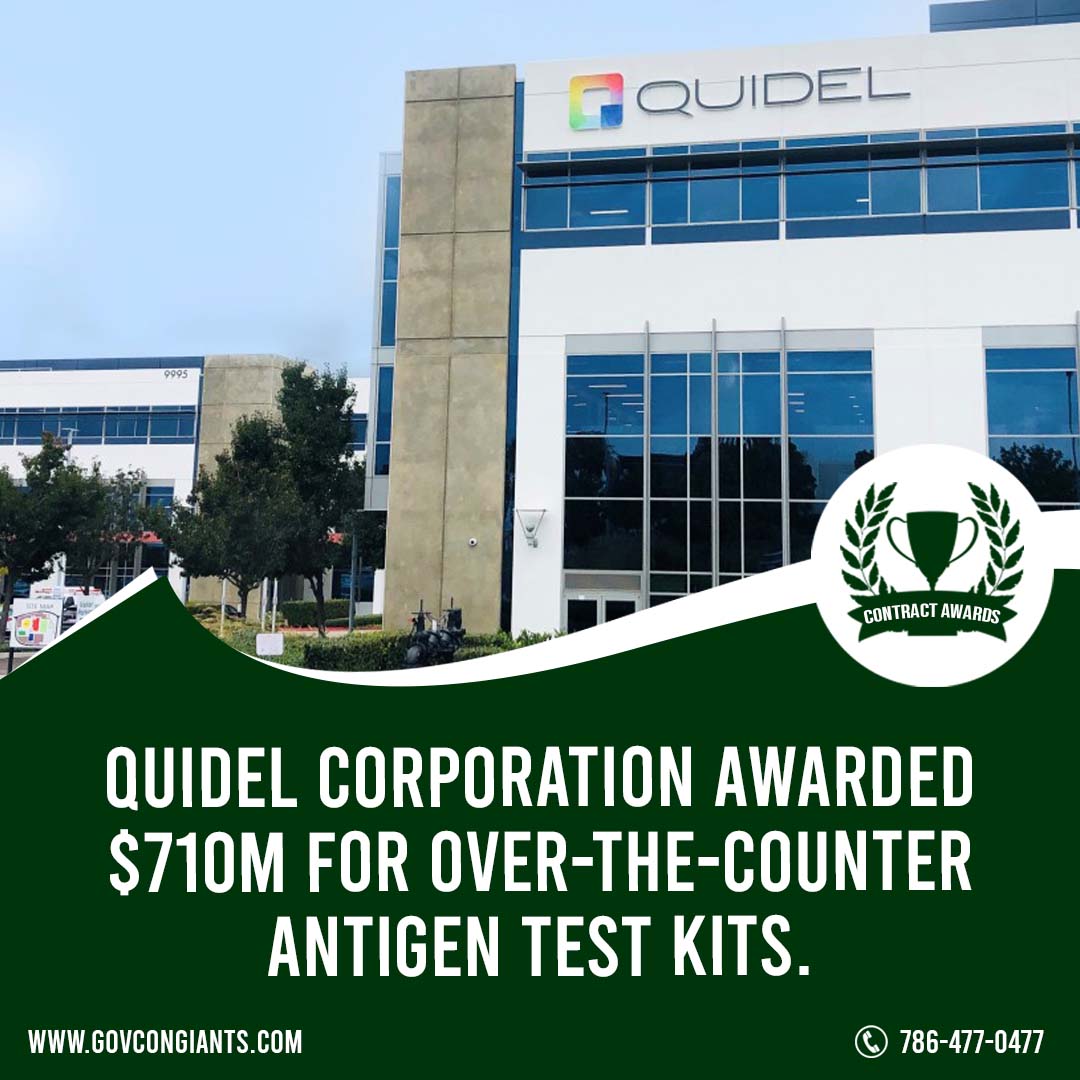 Quidel Corporation Awarded $710M for over-the-counter antigen test kits
