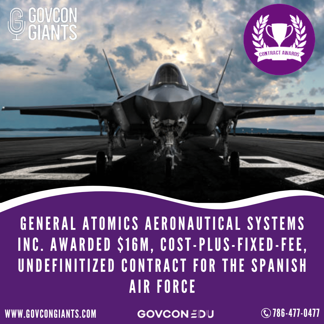 General Atomics Aeronautical Systems Inc. awarded $16M contract for the Spanish Air Force